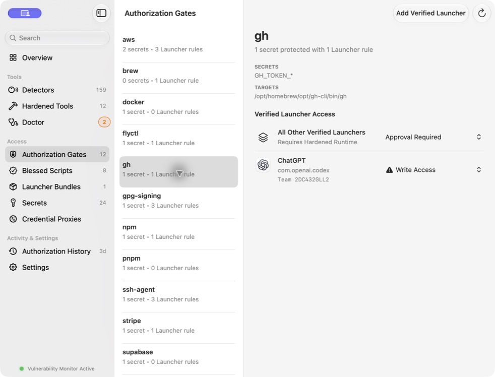 GitHub Authorization Gate with Write Access for ChatGPT and Approval Required for other Verified Launchers